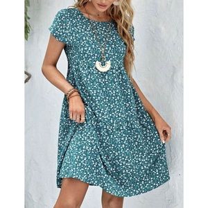 Emery Rose Ditsy Floral Print Smock Dress Women's Size Large